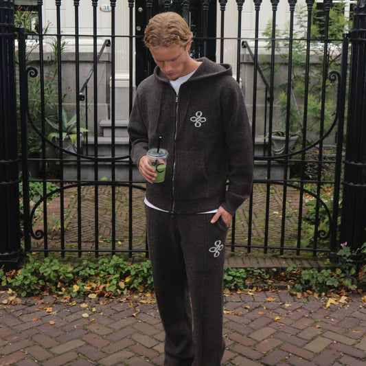 CALVIN KNITTED SET | BROWN MELEE