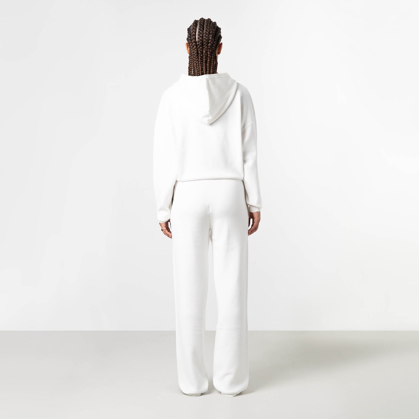 FLO KNITTED HOODIE | OFF WHITE/BROWN