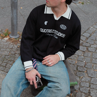 LOGAN KNITTED JERSEY | BLACK/WHITE