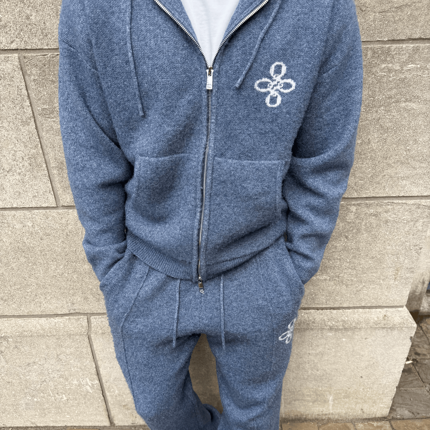 CALVIN KNITTED SET | DENIM BLUE