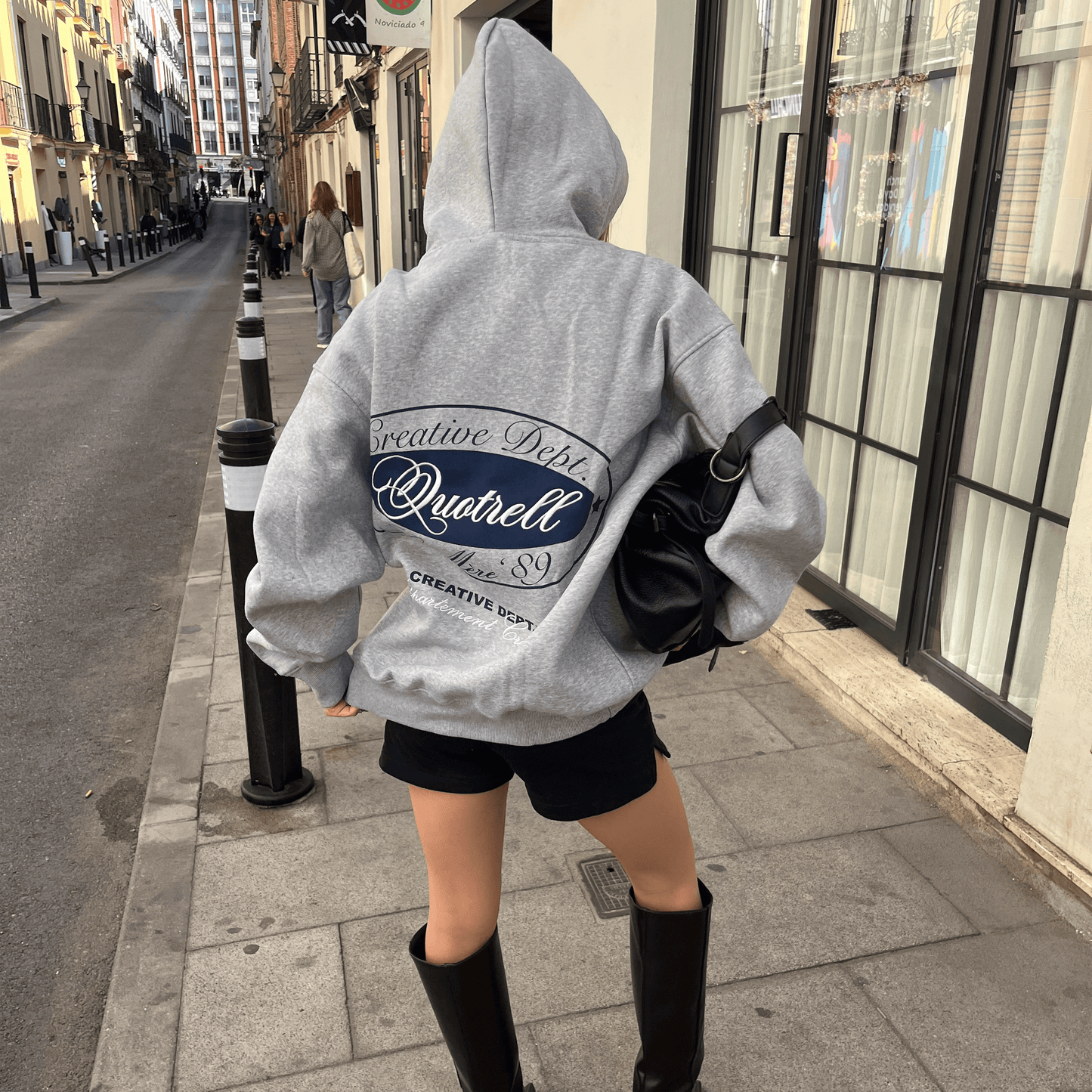 LA MERE HOODIE | GREY MELEE/BLUE