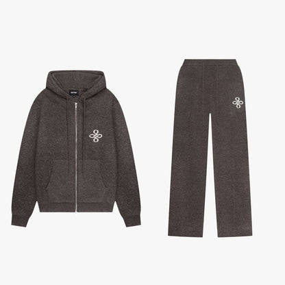 CALVIN KNITTED SET | BROWN MELEE