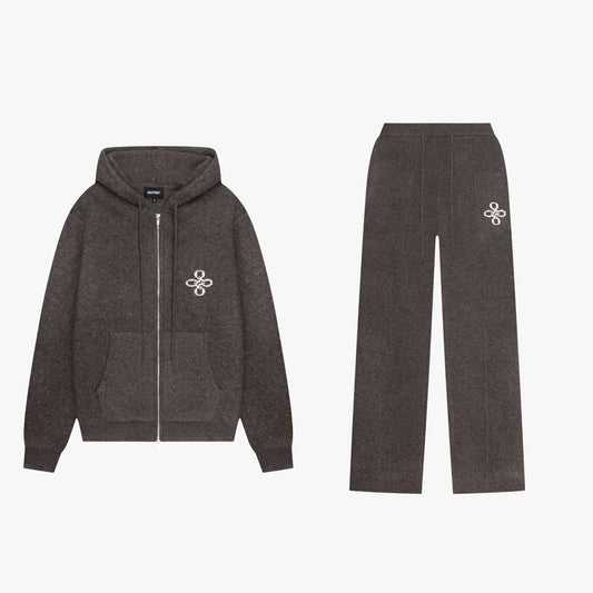 CALVIN KNITTED SET | BROWN MELEE