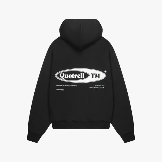 EMBLEM HOODIE | BLACK/WHITE