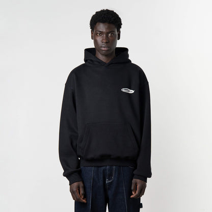 EMBLEM HOODIE | BLACK/WHITE