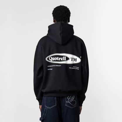 EMBLEM HOODIE | BLACK/WHITE