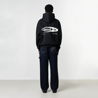 EMBLEM HOODIE | BLACK/WHITE