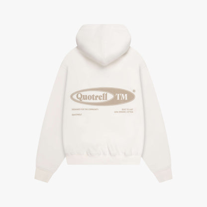 EMBLEM HOODIE | ECRU/TAUPE