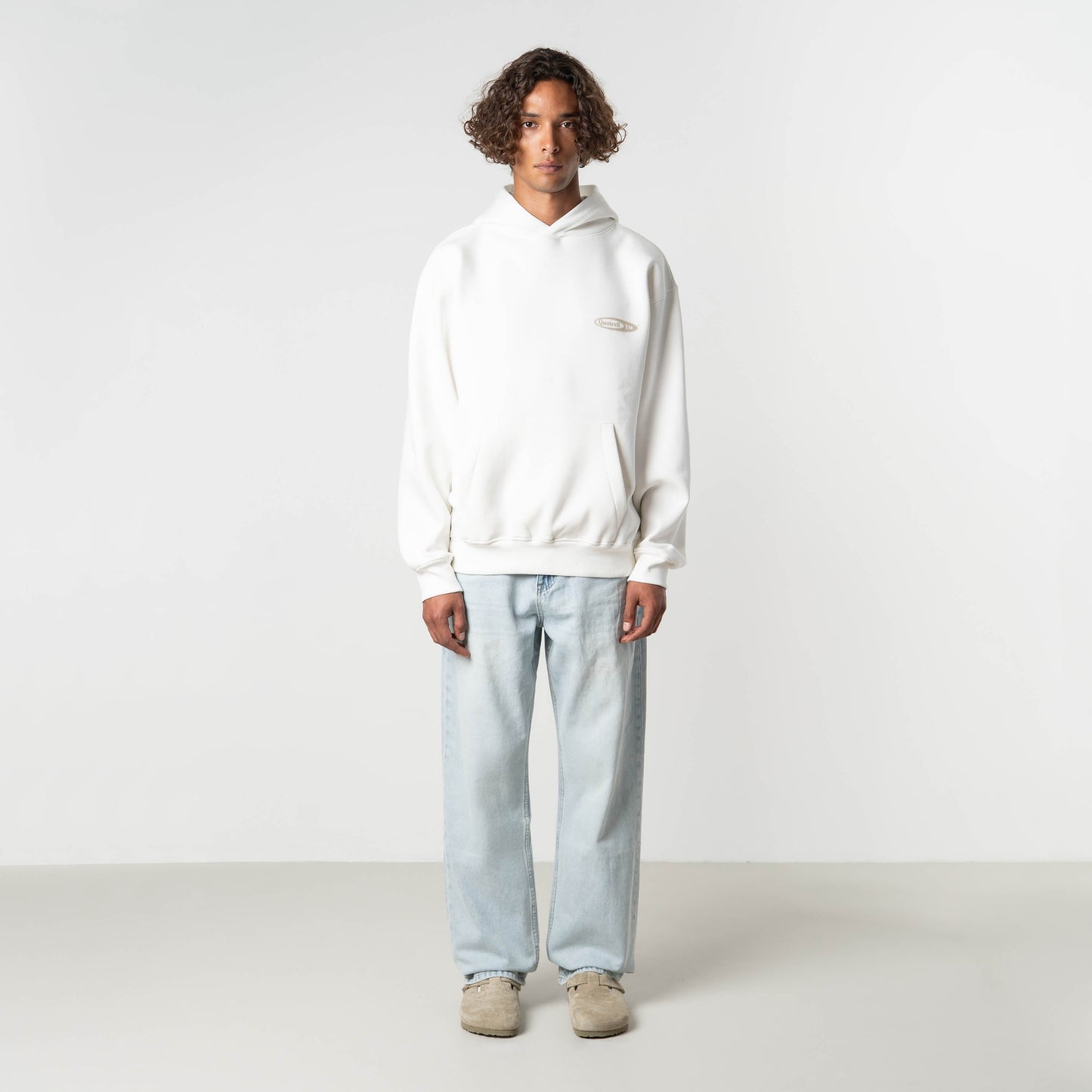 EMBLEM HOODIE | ECRU/TAUPE