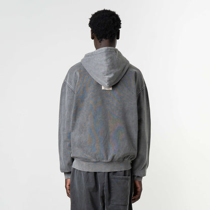 NORRIS ZIP HOODIE | ACID GREY