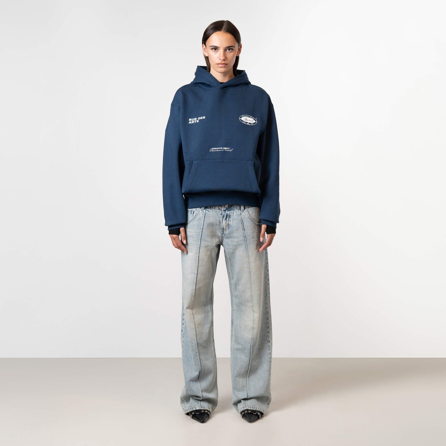 LA MERE HOODIE | NAVY/WHITE