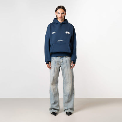 LA MERE HOODIE | NAVY/WHITE