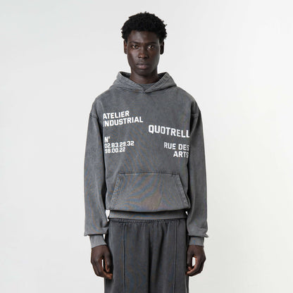 INDUSTRIAL HOODIE | ACID GREY/WHITE