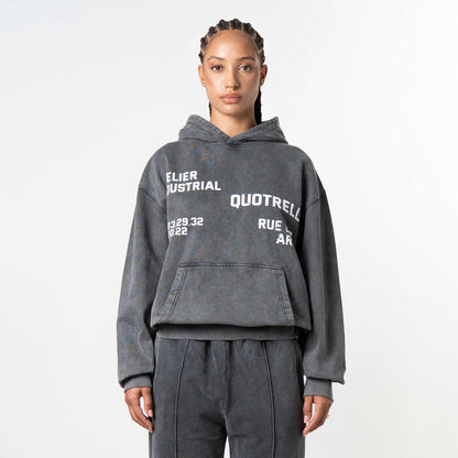 INDUSTRIAL HOODIE | ACID GREY/WHITE