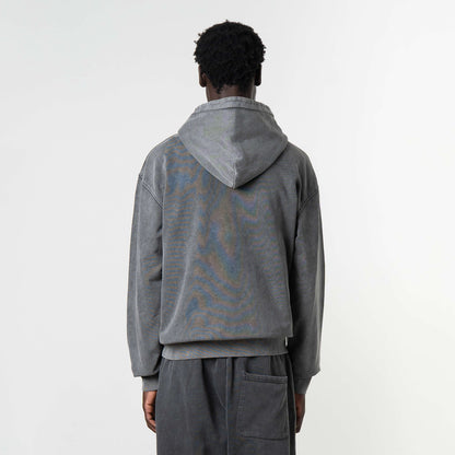 INDUSTRIAL HOODIE | ACID GREY/WHITE