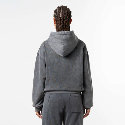 INDUSTRIAL HOODIE | ACID GREY/WHITE
