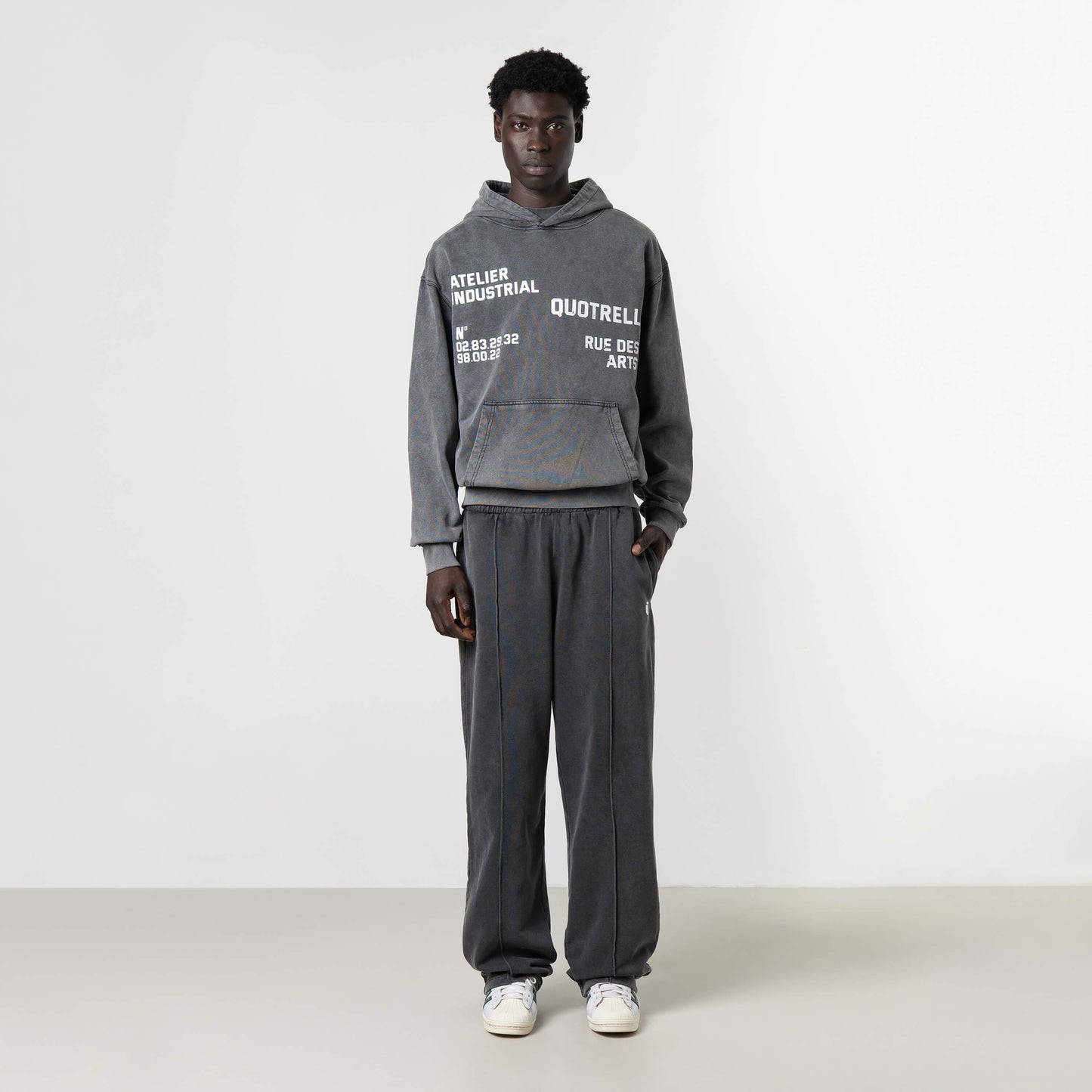 INDUSTRIAL HOODIE | ACID GREY/WHITE