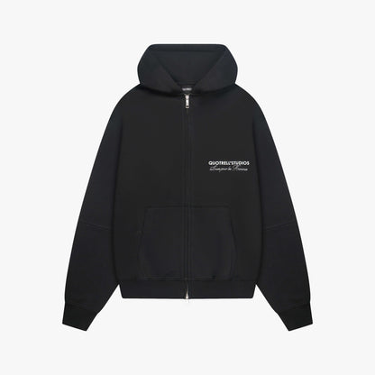 STUDIOS ZIP HOODIE | BLACK/WHITE