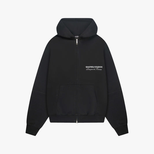 STUDIOS ZIP HOODIE | BLACK/WHITE