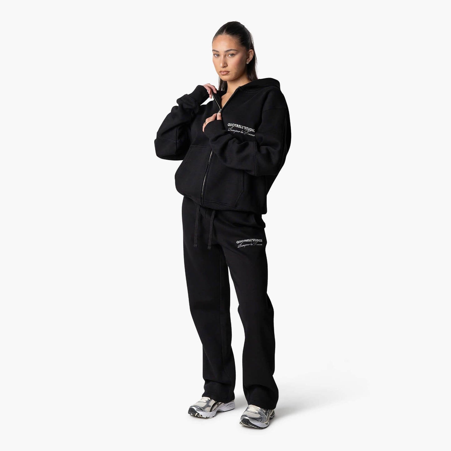 STUDIOS ZIP HOODIE | BLACK/WHITE
