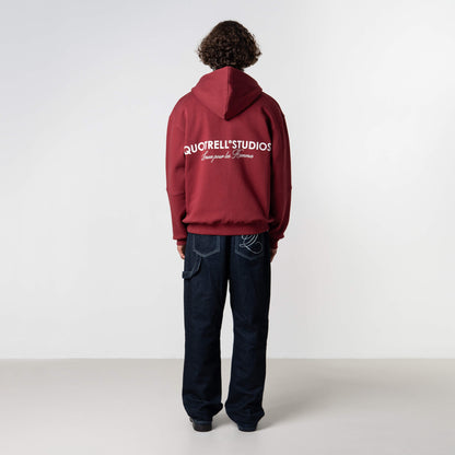 STUDIOS ZIP HOODIE | BORDEAUX/WHITE