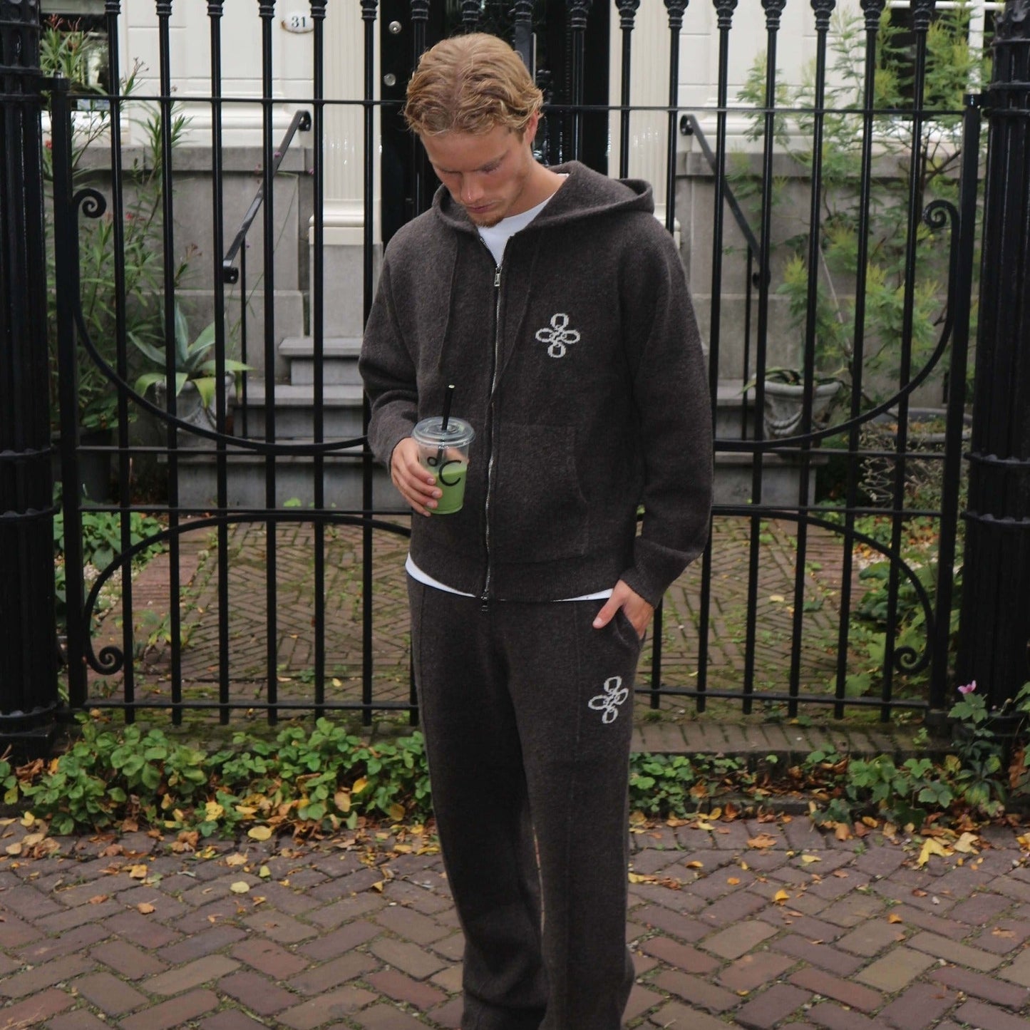 CALVIN KNITTED SET | BROWN MELEE