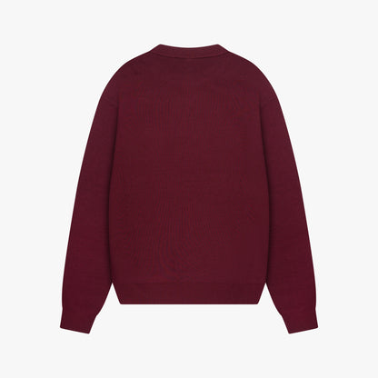 MONDRIAN KNITTED SWEATER | BORDEAUX/WHITE