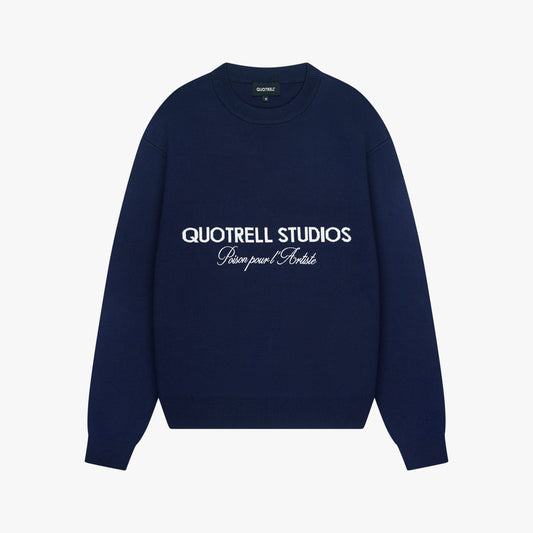 MONDRIAN KNITTED SWEATER | NAVY/WHITE