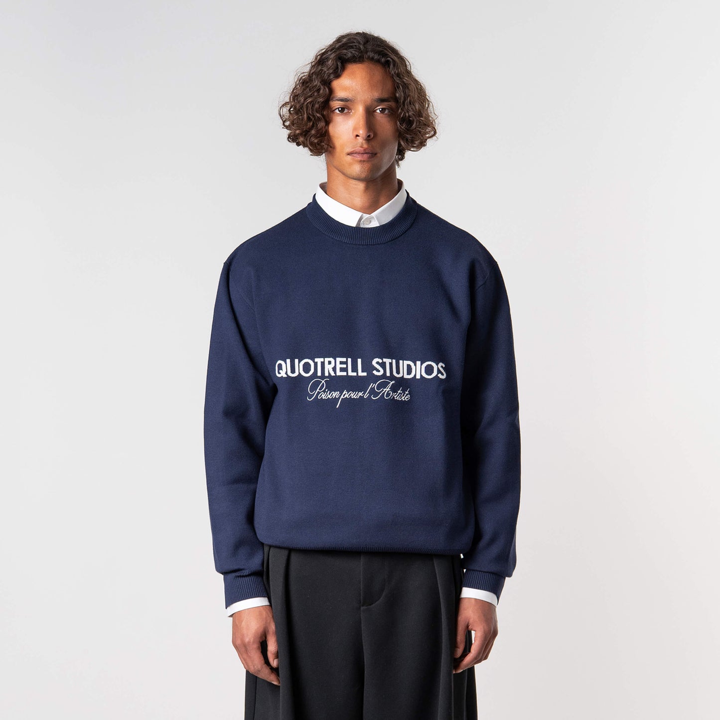 MONDRIAN KNITTED SWEATER | NAVY/WHITE