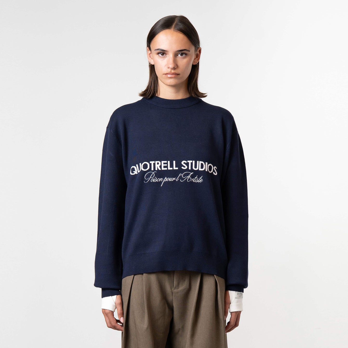 MONDRIAN KNITTED SWEATER | NAVY/WHITE