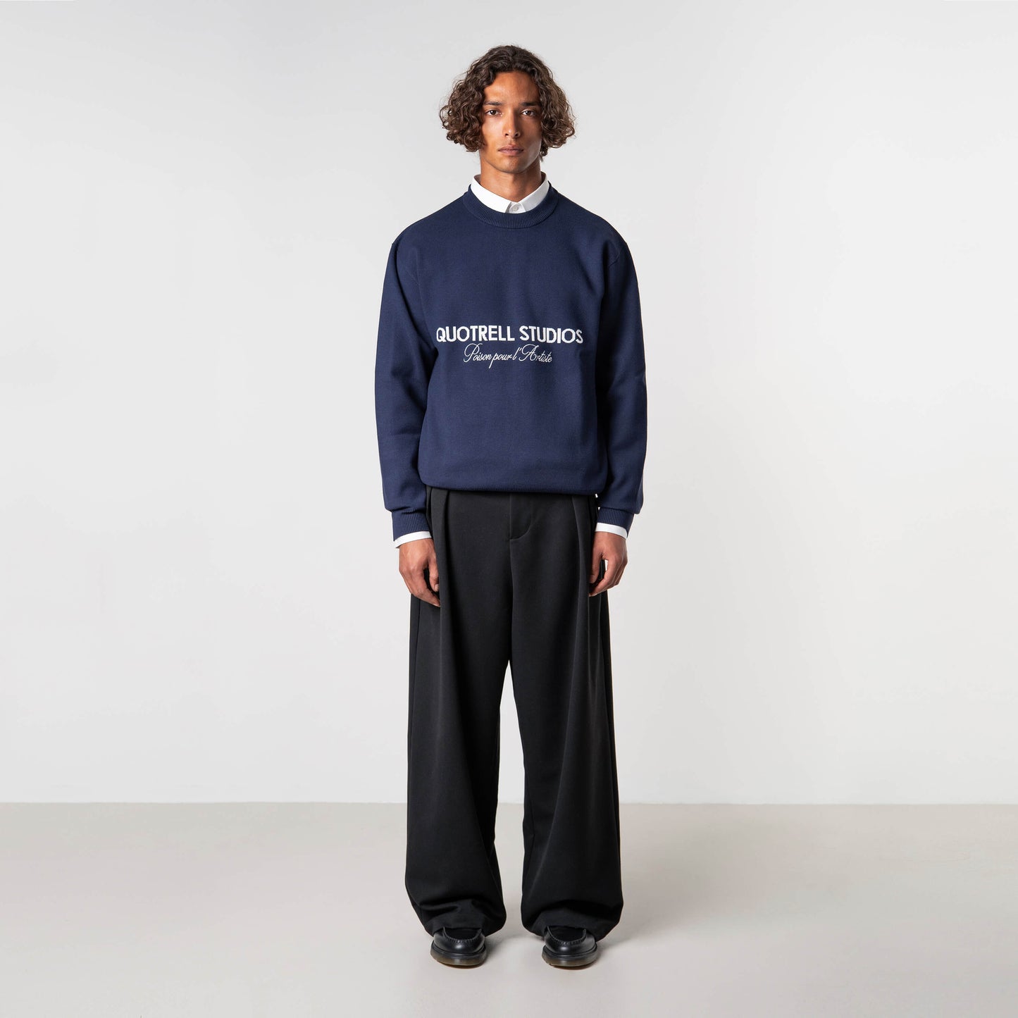 MONDRIAN KNITTED SWEATER | NAVY/WHITE
