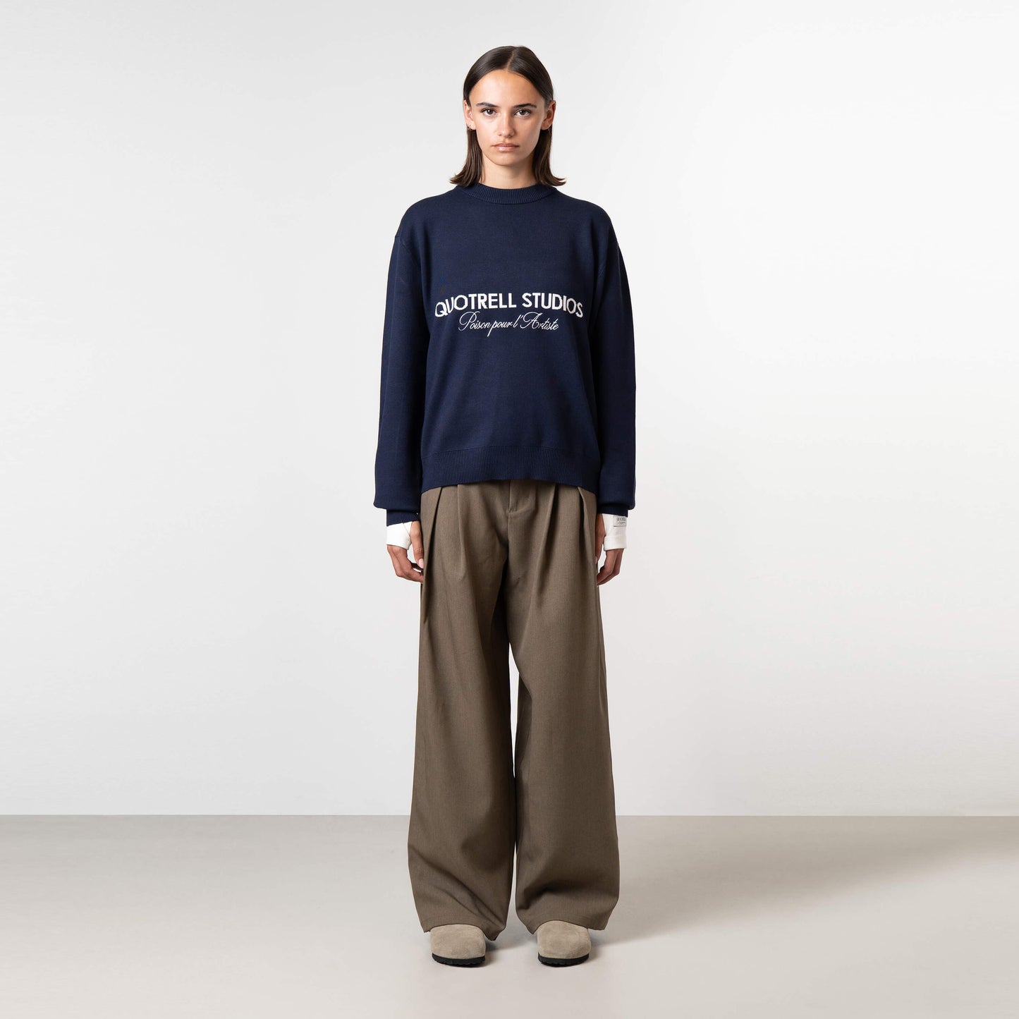 MONDRIAN KNITTED SWEATER | NAVY/WHITE