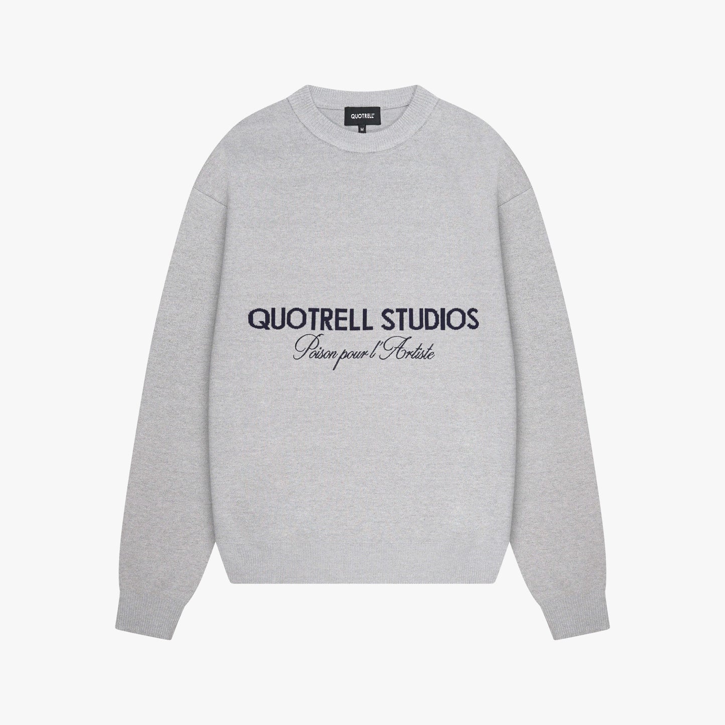 MONDRIAN KNITTED SWEATER | GREY MELEE/NAVY