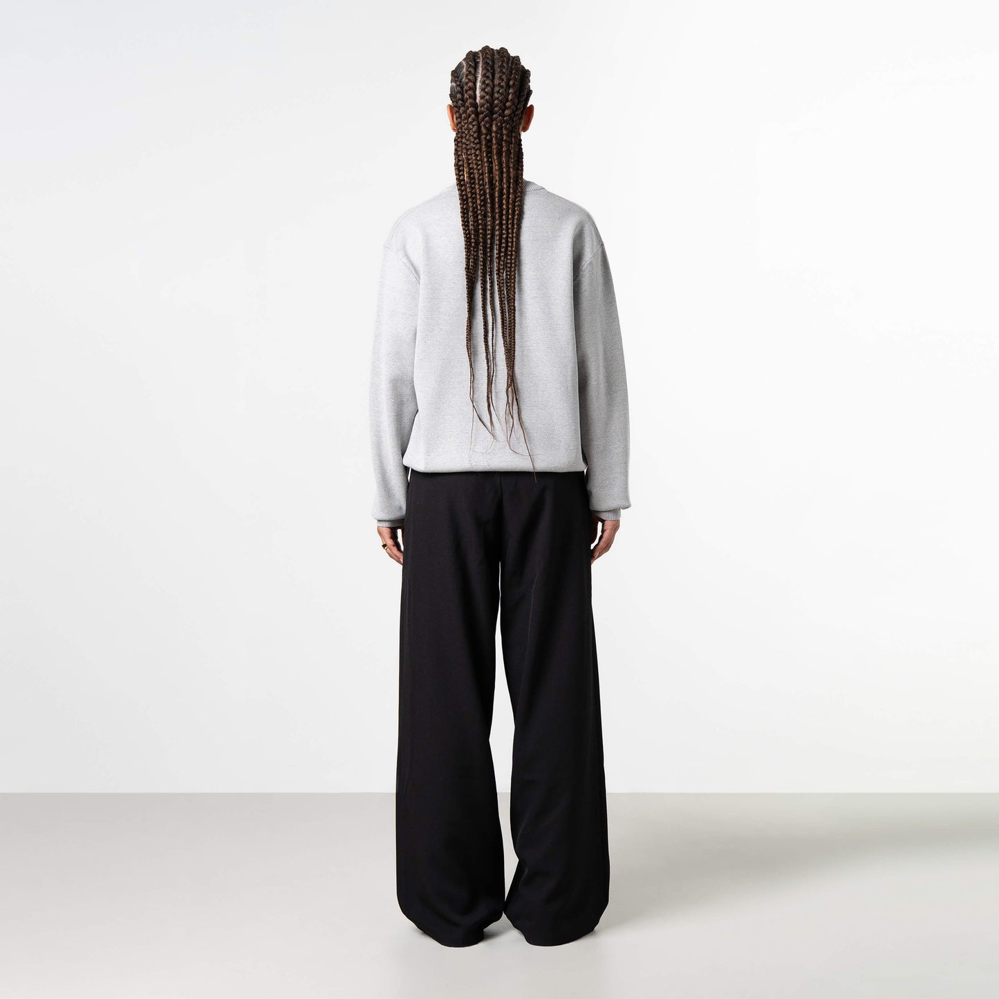 MONDRIAN KNITTED SWEATER | GREY MELEE/NAVY