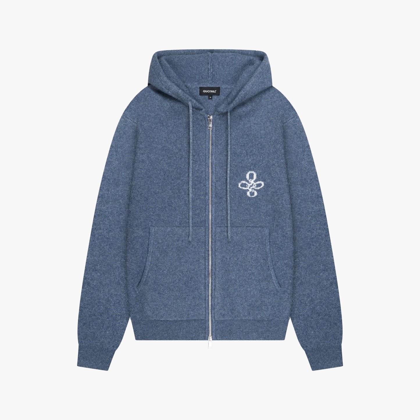 CALVIN KNITTED ZIP HOODIE | DENIM BLUE