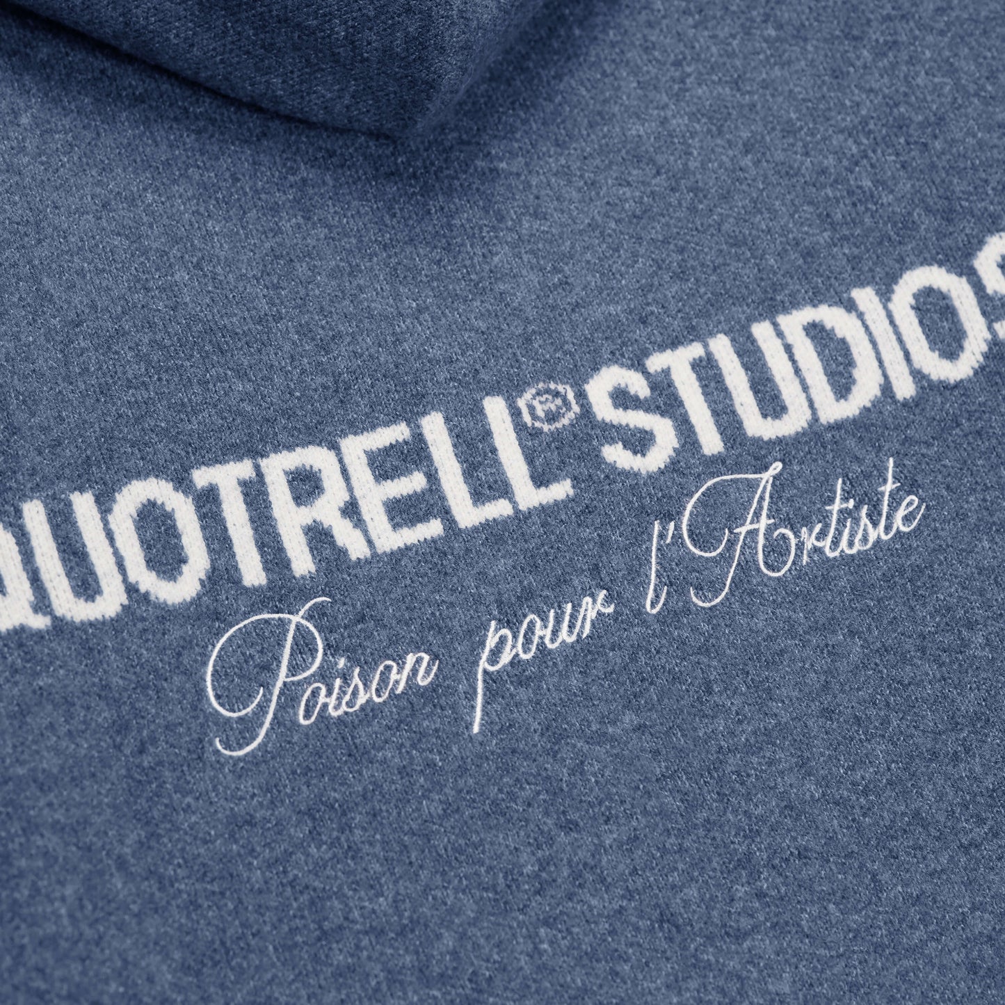 CALVIN KNITTED ZIP HOODIE | DENIM BLUE