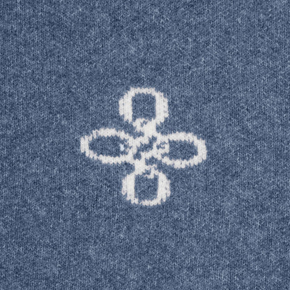 CALVIN KNITTED ZIP HOODIE | DENIM BLUE