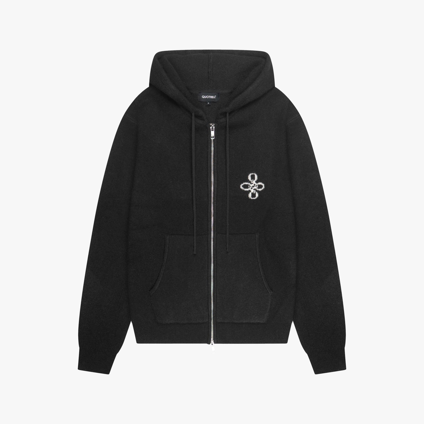 CALVIN KNITTED ZIP HOODIE | BLACK/WHITE