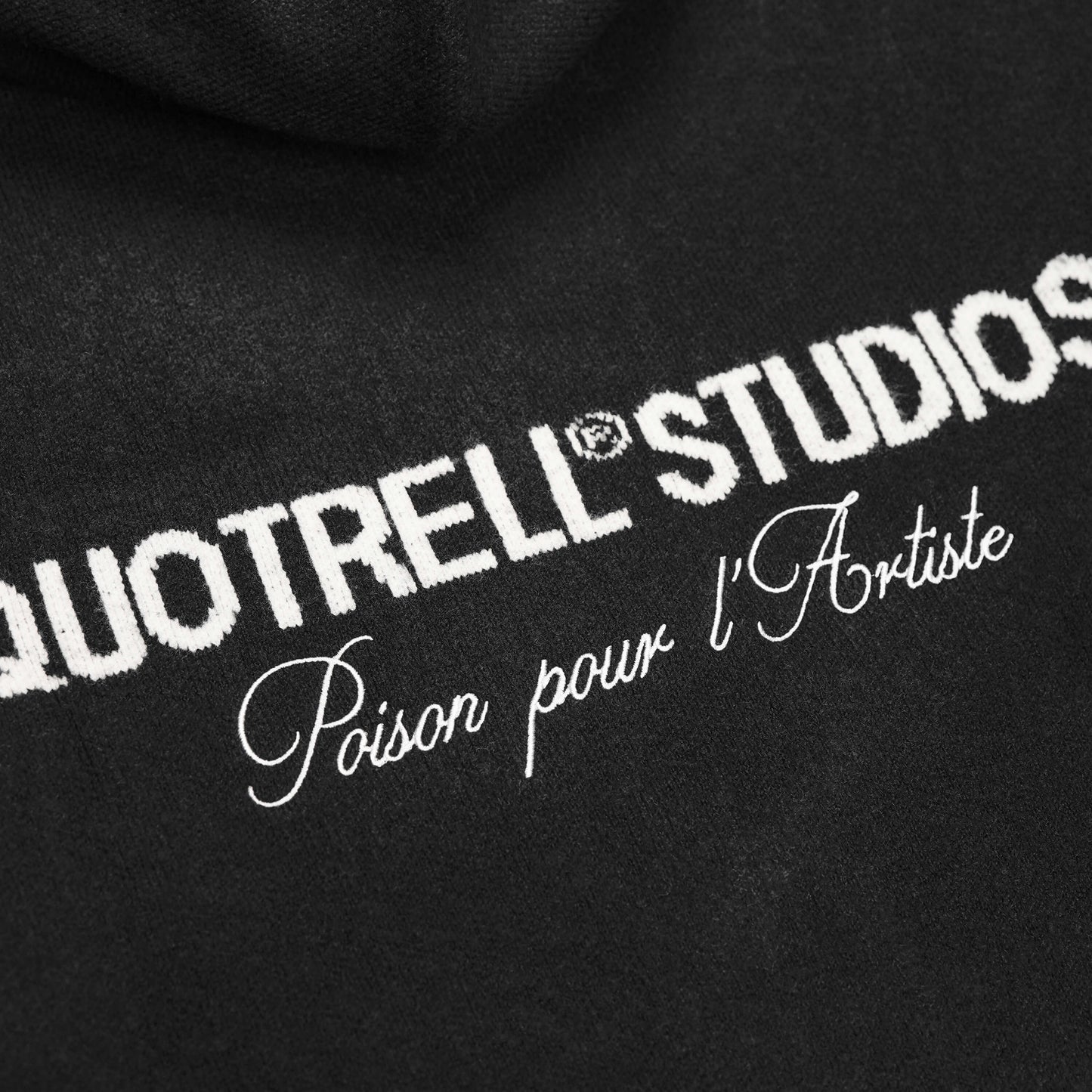 CALVIN KNITTED ZIP HOODIE | BLACK/WHITE