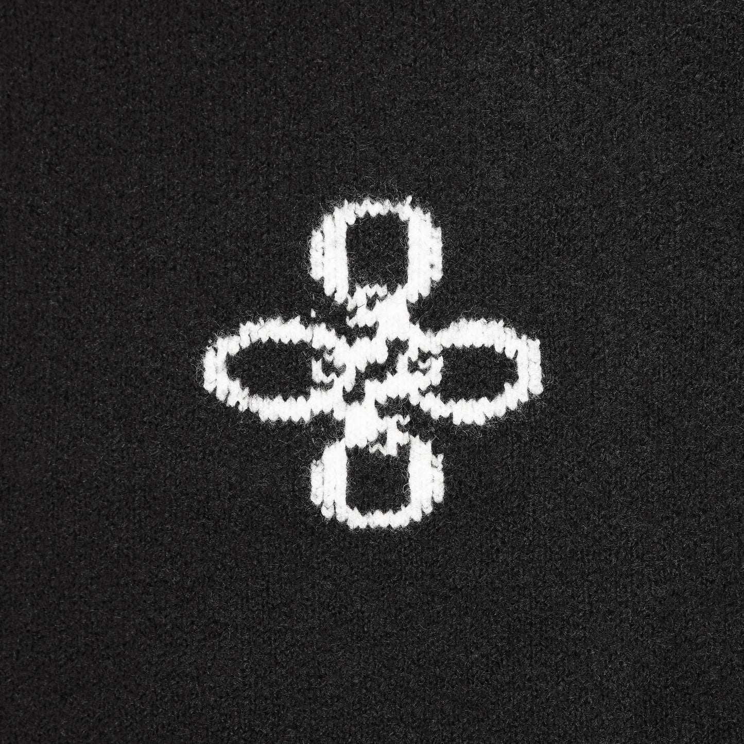 CALVIN KNITTED ZIP HOODIE | BLACK/WHITE