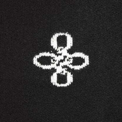 CALVIN KNITTED ZIP HOODIE | BLACK/WHITE