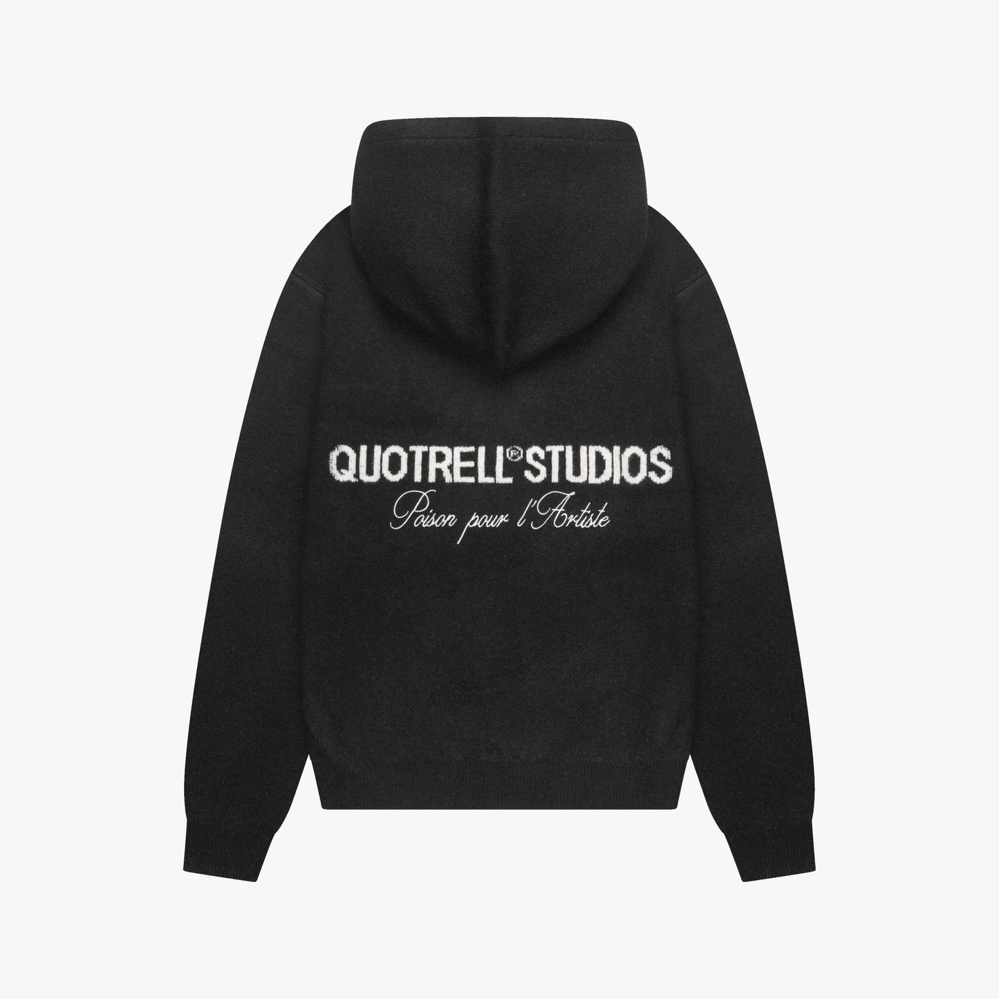 CALVIN KNITTED ZIP HOODIE | BLACK/WHITE