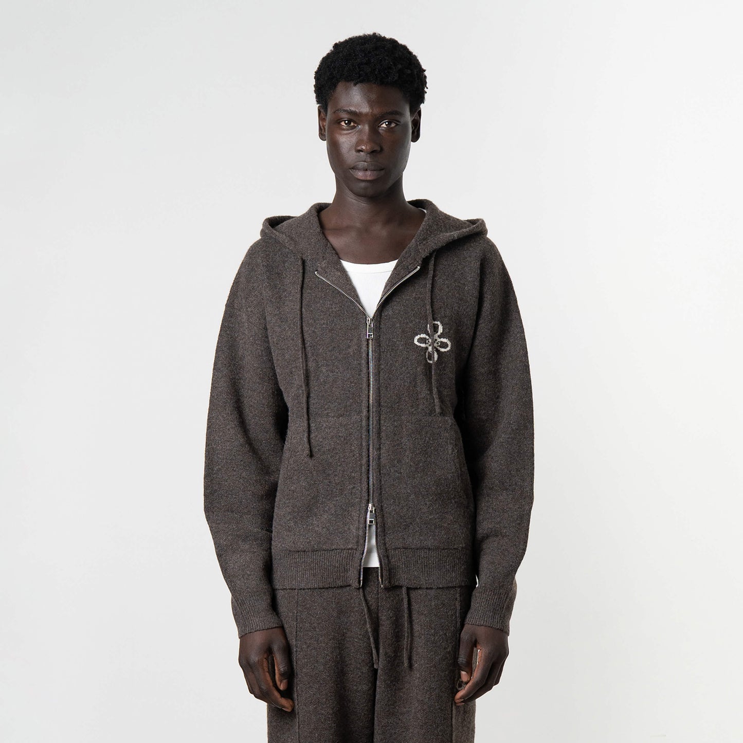 CALVIN KNITTED SET | BROWN MELEE