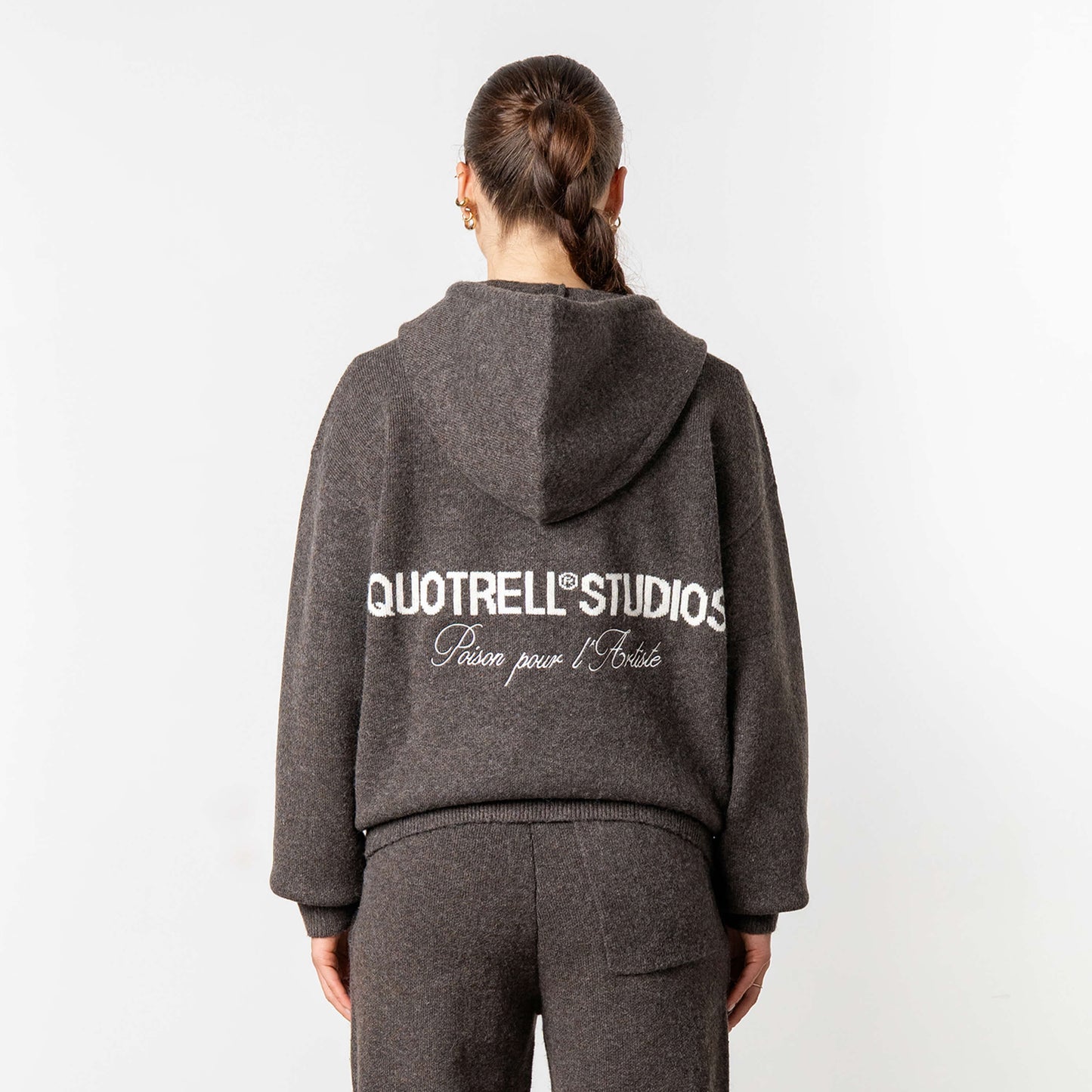 CALVIN KNITTED ZIP HOODIE | BROWN MELEE