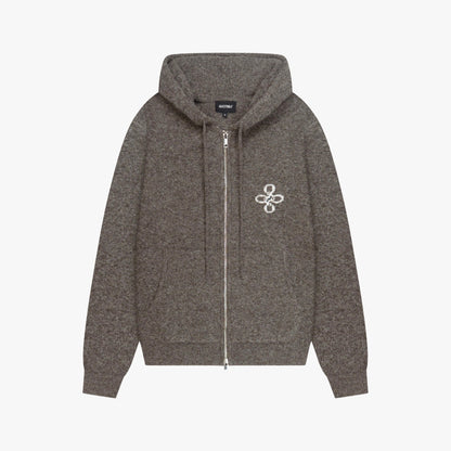 CALVIN KNITTED ZIP HOODIE | TAUPE
