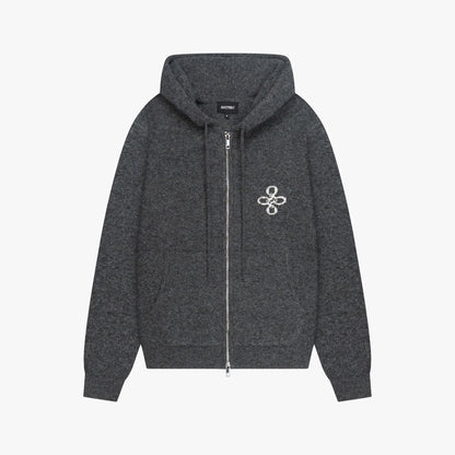 CALVIN KNITTED ZIP HOODIE | GREY MELEE
