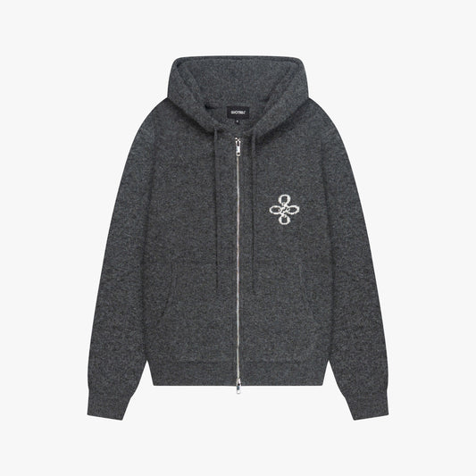 CALVIN KNITTED ZIP HOODIE | GREY MELEE