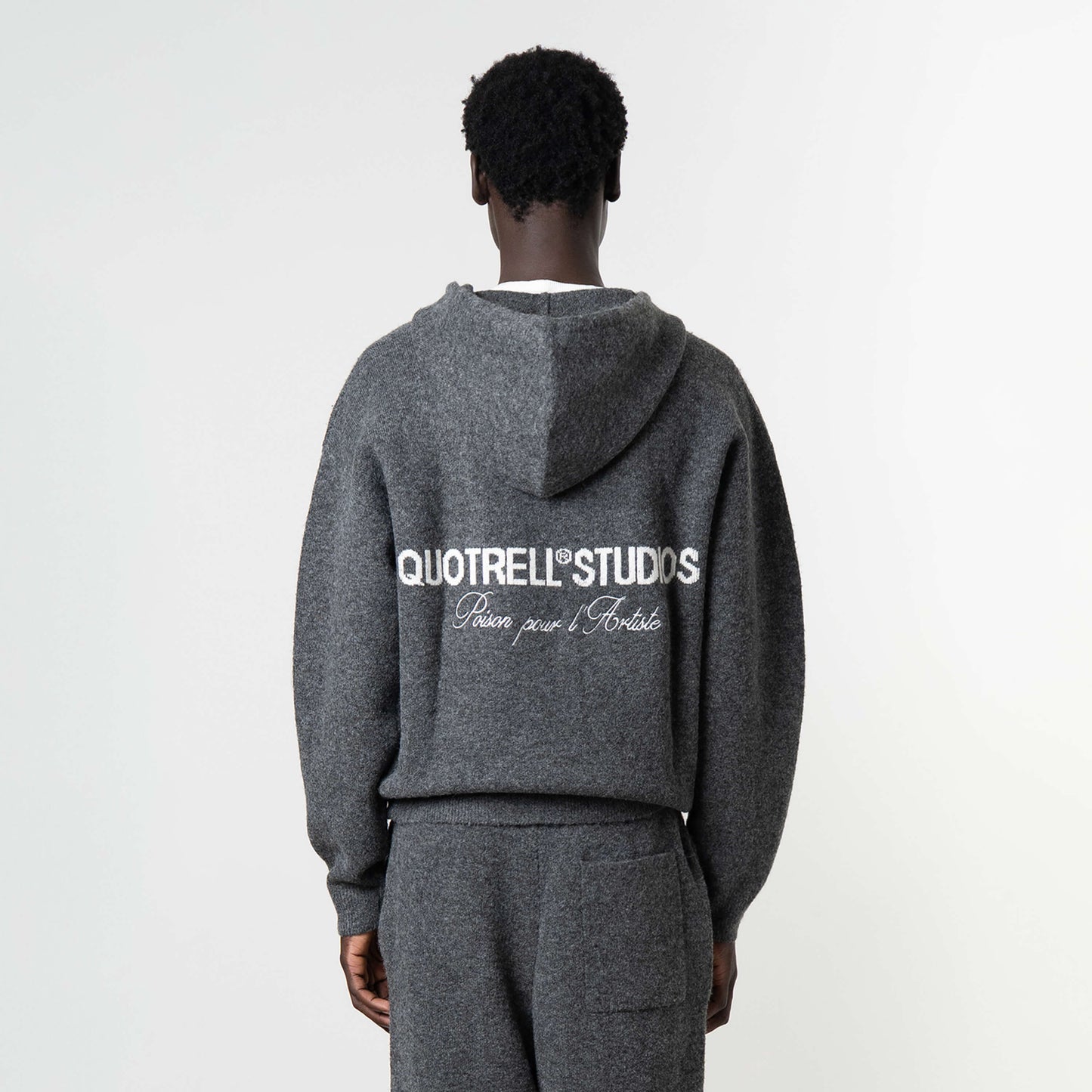 CALVIN KNITTED ZIP HOODIE | GREY MELEE