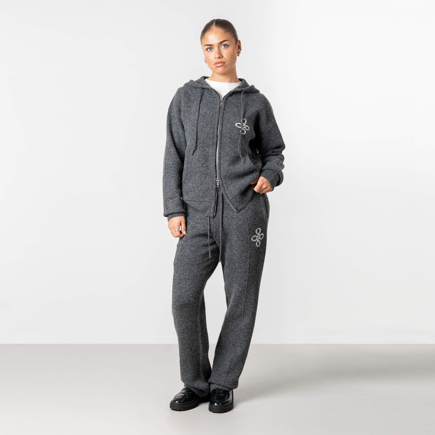 CALVIN KNITTED SET | GREY MELEE