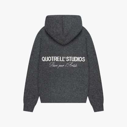 CALVIN KNITTED ZIP HOODIE | GREY MELEE